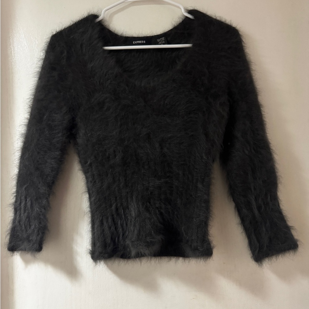 Express Black Fuzzy Sweater